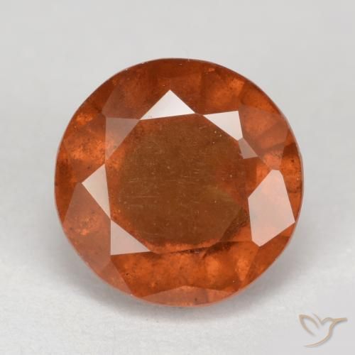 2.87ct Natural Naranja oscuro granate hessonita, Redondo, VS-SI