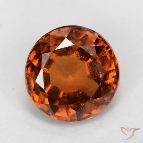 2.10ct Natural Ámbar naranja granate hessonita, Redondo, VS