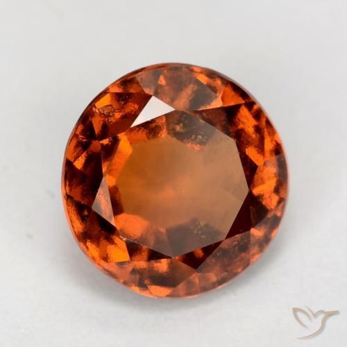 granate hessonita Ámbar naranja natural de 2.10 ct, Redondo, VS