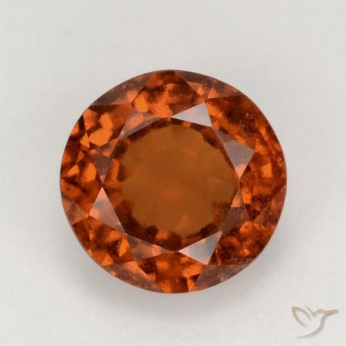2.02ct Natural Ámbar naranja Granate Hessonita, Redondo, VS-SI