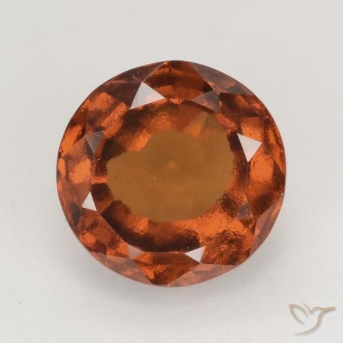 1.71ct Natural Naranja oscuro granate hessonita, Redondo, VVS-VS