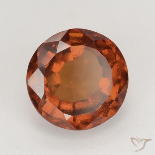 granate hessonita Naranja oscuro natural de 1.71 ct, Redondo, VVS-VS