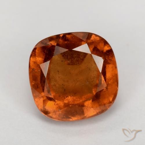 2.06ct Natural Naranja oscuro granate hessonita, Forma Cojín, VS-SI