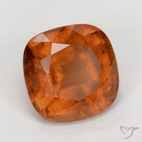 granate hessonita Naranja rojizo natural de 2.04 ct, Forma Cojín, VS-SI