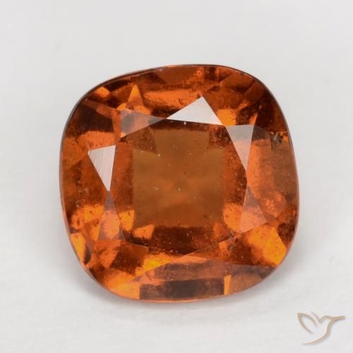 1.74ct Natural Naranja oscuro granate hessonita, Forma Cojín, VS
