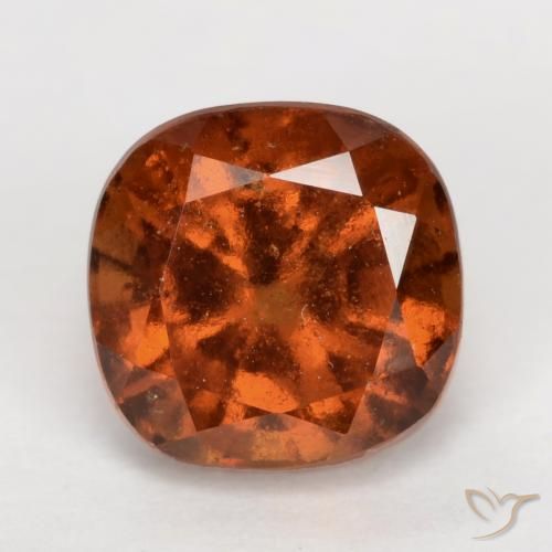 2.19ct Natural Naranja oscuro granate hessonita, Forma Cojín, VS-SI