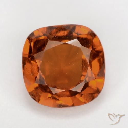 2.03ct Natural Naranja oscuro granate hessonita, Forma Cojín, VS-SI