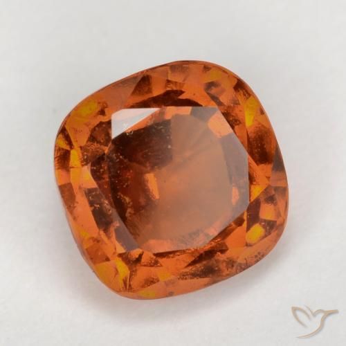 granate hessonita Naranja oscuro medio natural de 2.10 ct, Forma Cojín, VS