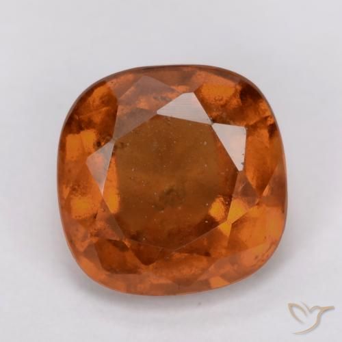 2.00ct Natural Naranja oscuro medio granate hessonita, Forma Cojín, VS-SI