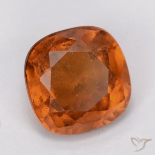 granate hessonita Naranja oscuro medio natural de 2.00 ct, Forma Cojín, VS-SI