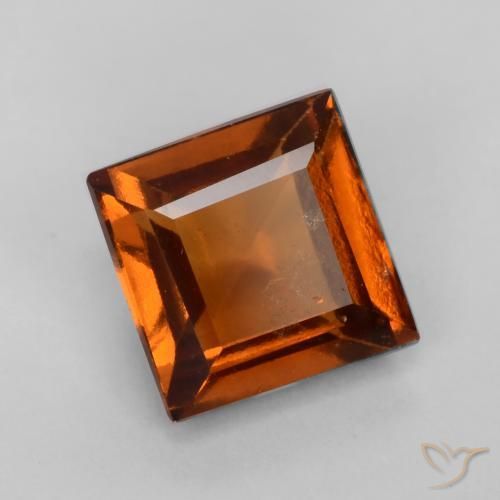 granate hessonita Ámbar naranja natural de 1.24 ct, Cuadrado, VS-SI