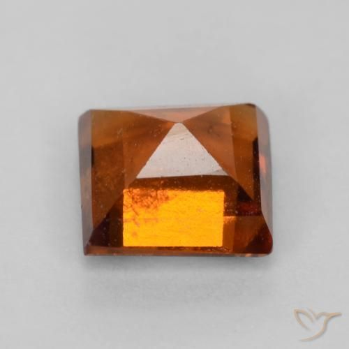 granate hessonita Ámbar naranja natural de 1.24 ct, Cuadrado, VS-SI