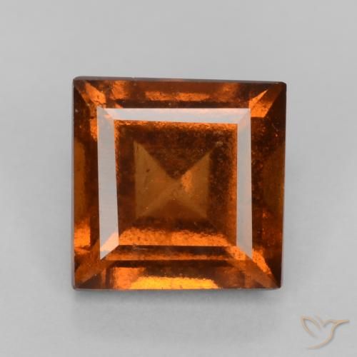 1.32ct Natural Naranja oscuro Granate Hessonita, Cuadrado, VS-SI