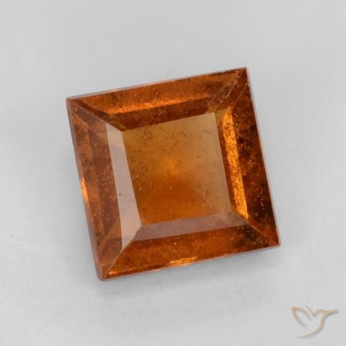 granate hessonita Naranja oscuro natural de 1.32 ct, Cuadrado, VS-SI