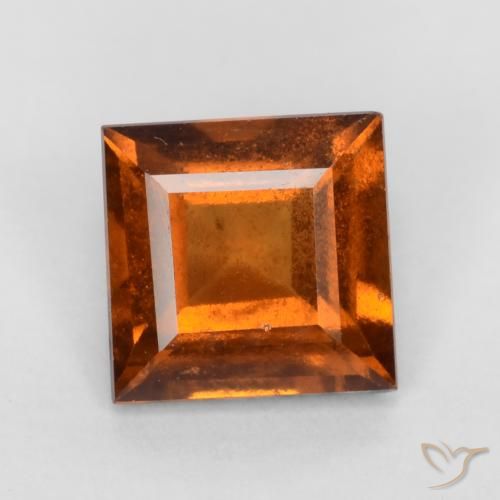 1.31ct Natural Ámbar naranja granate hessonita, Cuadrado, VS-SI