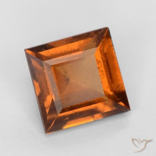 granate hessonita Ámbar naranja natural de 1.31 ct, Cuadrado, VS-SI