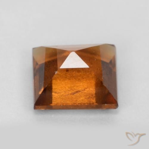 granate hessonita Ámbar naranja natural de 1.31 ct, Cuadrado, VS-SI