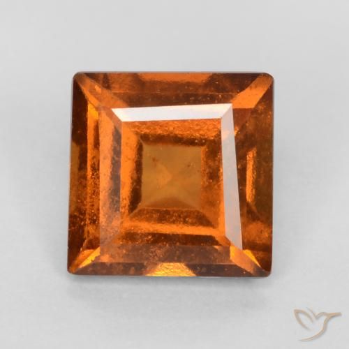1.16ct Natural Naranja medio granate hessonita, Cuadrado, VS-SI