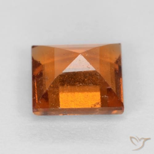 granate hessonita Naranja oscuro natural de 1.33 ct, Cuadrado, VS-SI