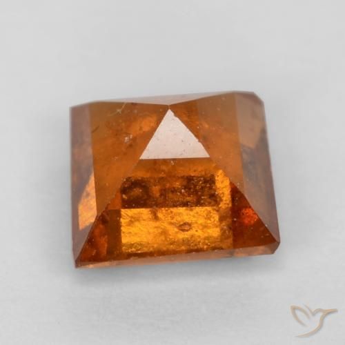 granate hessonita Naranja oscuro medio natural de 0.89 ct, Cuadrado, VS-SI