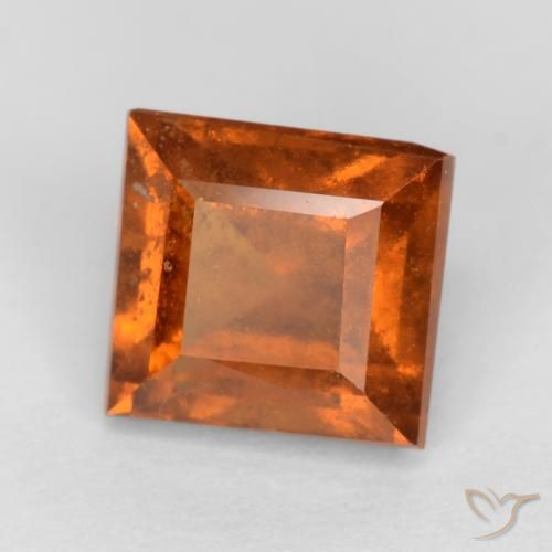 granate hessonita Naranja oscuro natural de 1.43 ct, Cuadrado, VS-SI