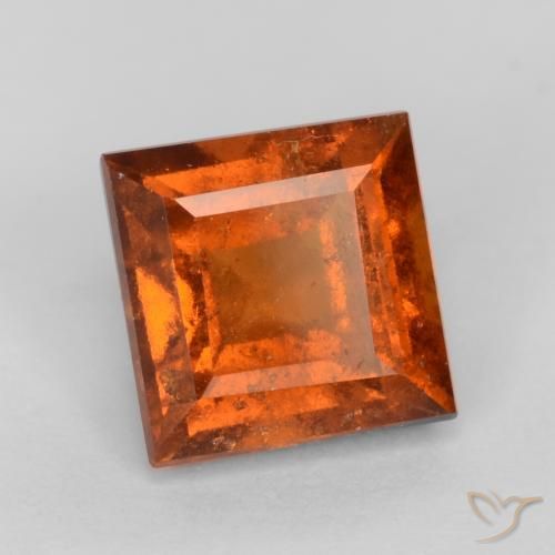 granate hessonita Naranja oscuro natural de 1.44 ct, Cuadrado, VS-SI