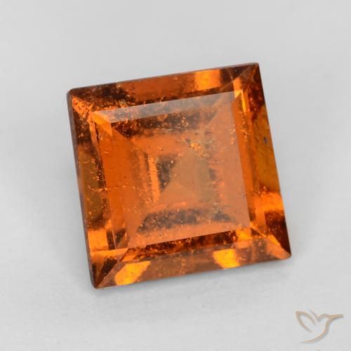 granate hessonita Naranja rojizo natural de 1.18 ct, Cuadrado, SI