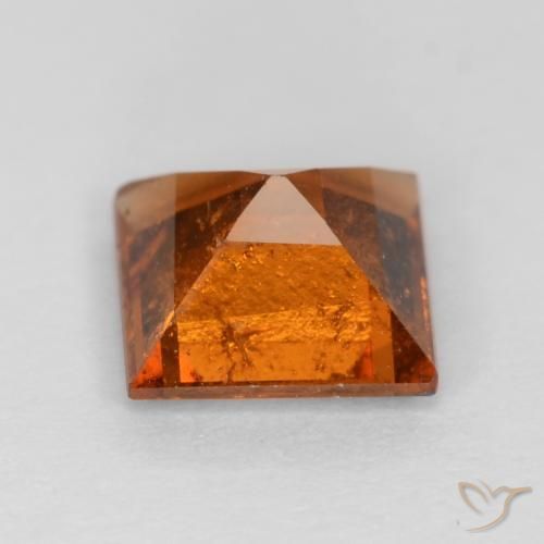 granate hessonita Naranja rojizo natural de 1.18 ct, Cuadrado, SI