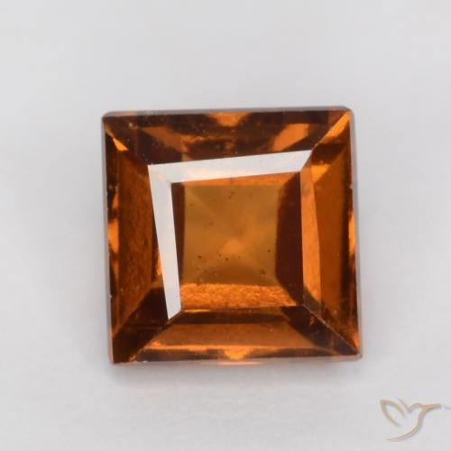 1.41ct Natural Naranja oscuro granate hessonita, Cuadrado, VS