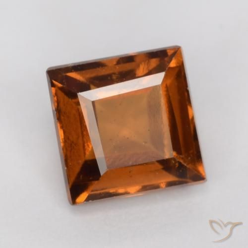 granate hessonita Naranja oscuro natural de 1.41 ct, Cuadrado, VS