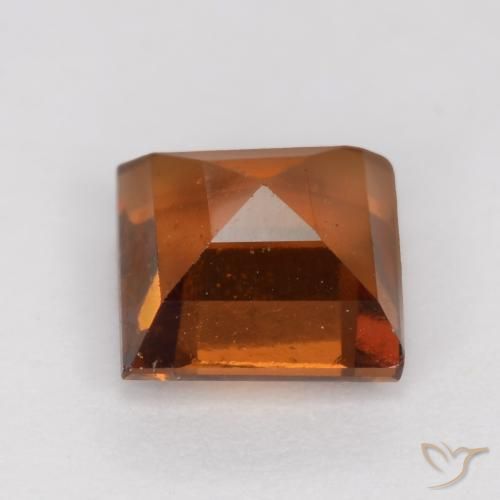 granate hessonita Naranja oscuro natural de 1.41 ct, Cuadrado, VS