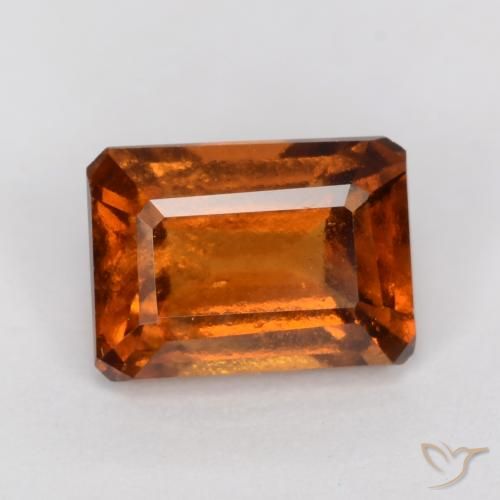 1.29ct Natural Ámbar naranja granate hessonita, corte esmeralda, VS-SI