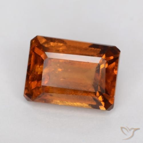 granate hessonita Ámbar naranja natural de 1.29 ct, Corte Octágono / Esmeralda, VS-SI