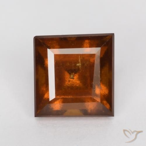 1.36ct Natural Naranja oscuro granate hessonita, Cuadrado, VS