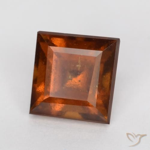 granate hessonita Naranja oscuro natural de 1.36 ct, Cuadrado, VS