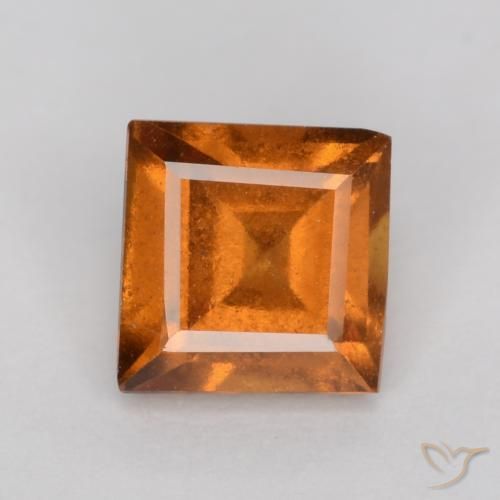 0.91ct Natural Naranja oscuro medio Granate Hessonita, Cuadrado, VS