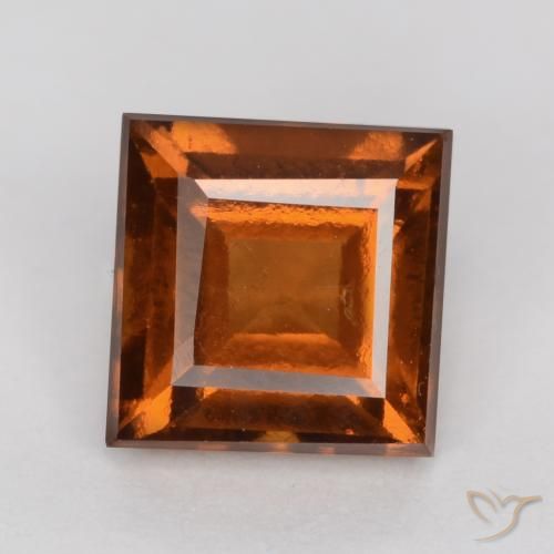 1.44ct Natural Ámbar naranja granate hessonita, Cuadrado, VS