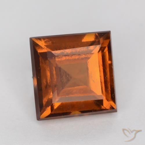 granate hessonita Ámbar naranja natural de 1.44 ct, Cuadrado, VS