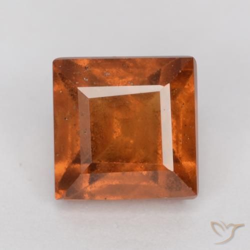 1.68ct Natural Ámbar naranja Granate Hessonita, Cuadrado, SI