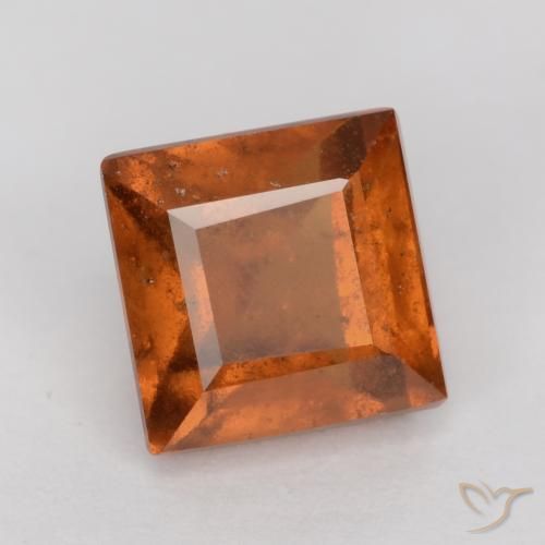 granate hessonita Ámbar naranja natural de 1.68 ct, Cuadrado, SI