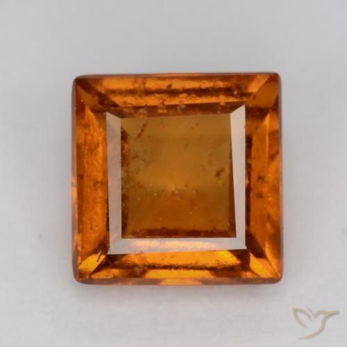 1.26ct Natural Naranja oscuro medio Granate Hessonita, Cuadrado, SI