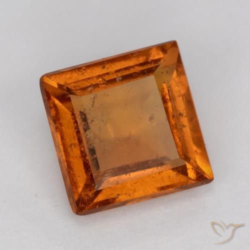 granate hessonita Naranja oscuro medio natural de 1.26 ct, Cuadrado, SI