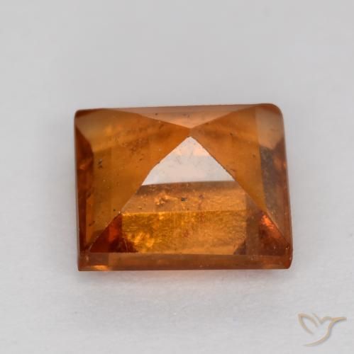 granate hessonita Naranja oscuro medio natural de 1.26 ct, Cuadrado, SI