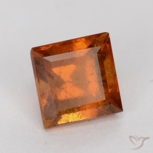 granate hessonita Naranja oscuro medio natural de 1.00 ct, Cuadrado, SI