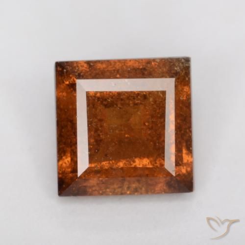 1.15ct Natural Naranja oscuro granate hessonita, Cuadrado, SI
