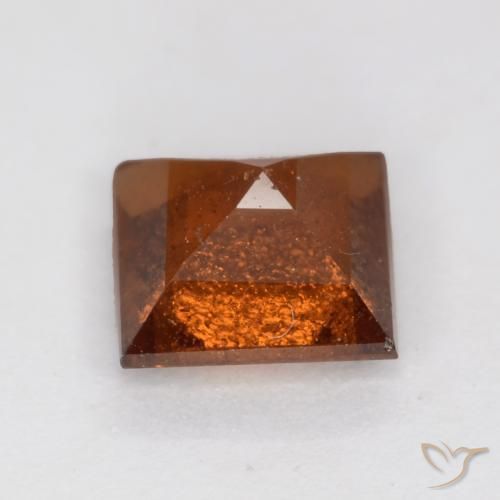 granate hessonita Naranja oscuro natural de 1.15 ct, Cuadrado, SI