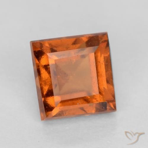 granate hessonita Naranja oscuro medio natural de 1.13 ct, Cuadrado, VS