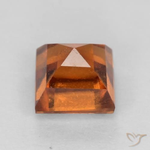 granate hessonita Naranja oscuro medio natural de 1.13 ct, Cuadrado, VS