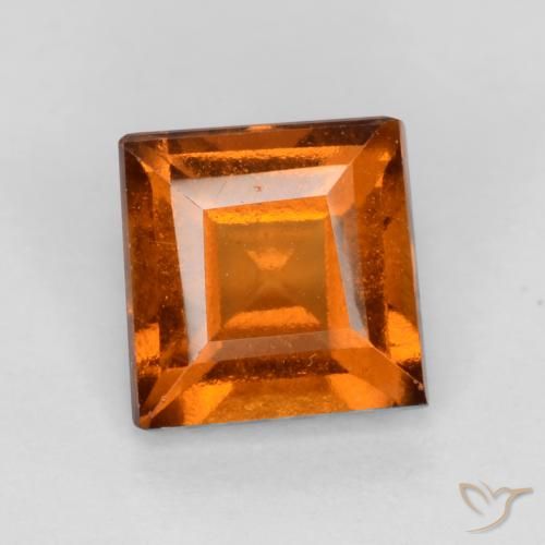 1.12ct Natural Naranja oscuro medio granate hessonita, Cuadrado, VS