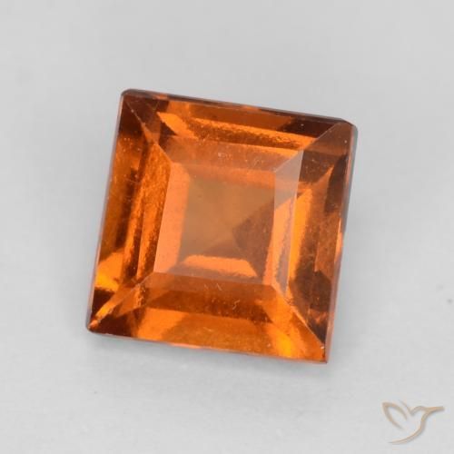 granate hessonita Naranja oscuro medio natural de 1.12 ct, Cuadrado, VS